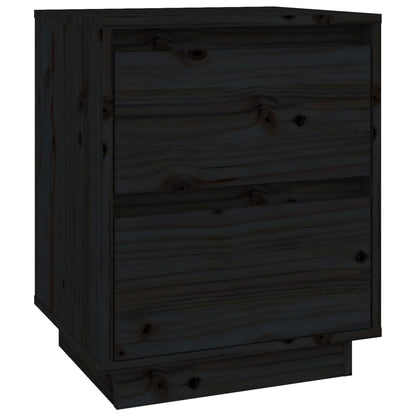Mesas de cabeceira 2 pcs 40x35x50 cm pinho maciço preto