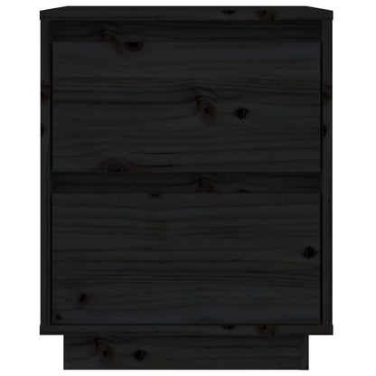 Mesas de cabeceira 2 pcs 40x35x50 cm pinho maciço preto