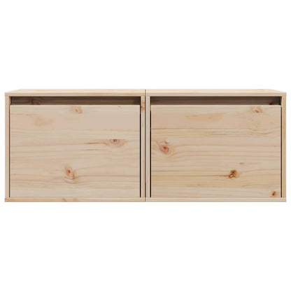 Armários de parede 2 pcs 45x30x35 cm madeira de pinho maciça