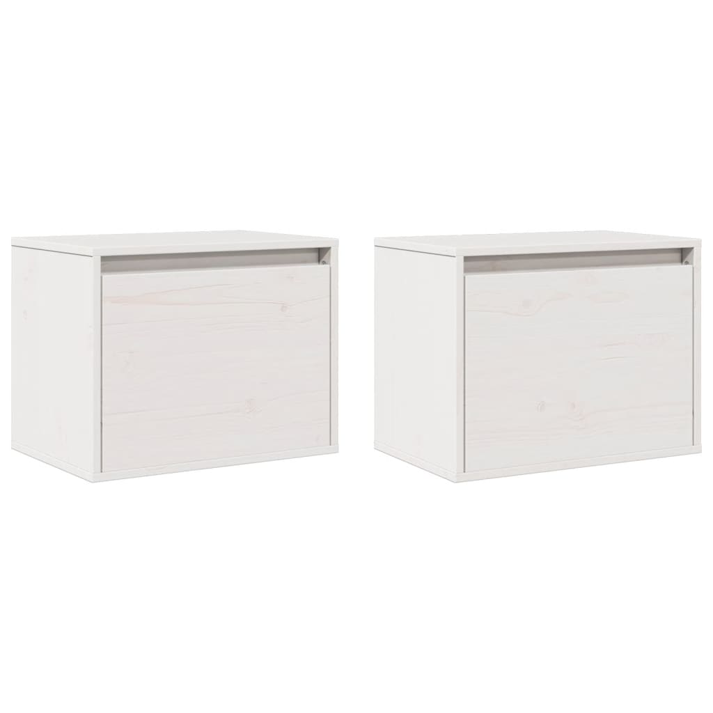 Armários de parede 2 pcs 45x30x35 cm pinho maciço branco