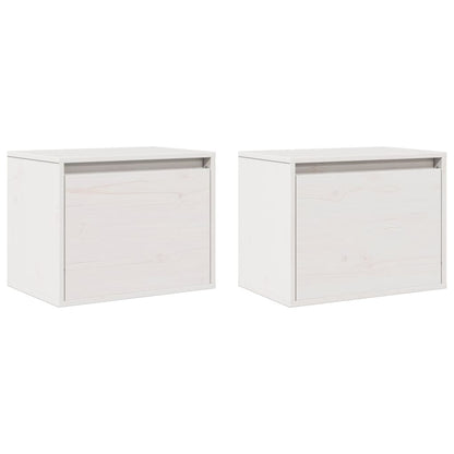 Armários de parede 2 pcs 45x30x35 cm pinho maciço branco