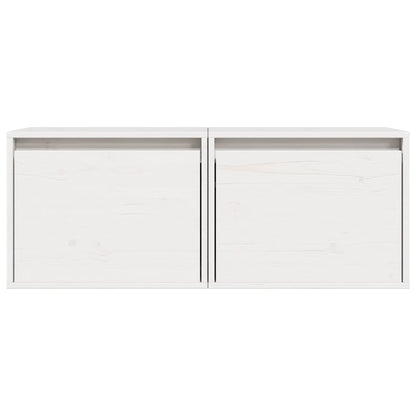 Armários de parede 2 pcs 45x30x35 cm pinho maciço branco