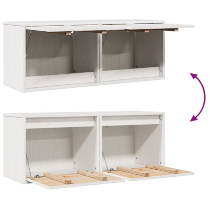 Armários de parede 2 pcs 45x30x35 cm pinho maciço branco