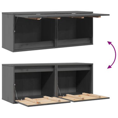 Armários de parede 2 pcs 45x30x35 cm pinho maciço cinza