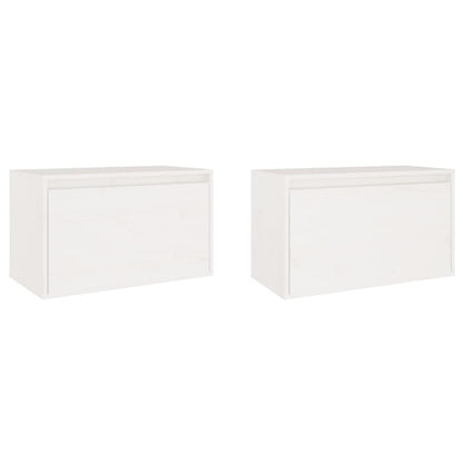 Armários de parede 2 pcs 60x30x35 cm pinho maciço branco