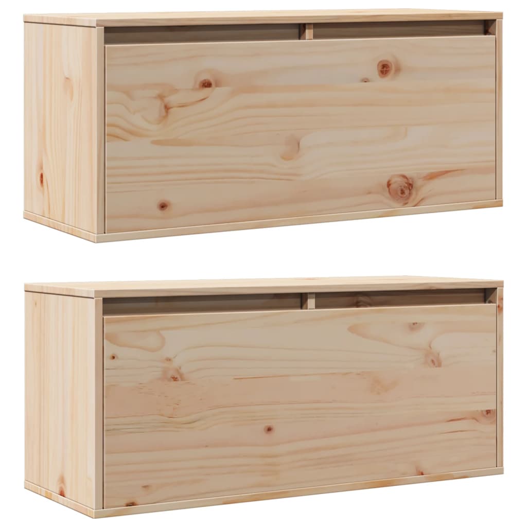 Armários de parede 2 pcs 80x30x35 cm madeira de pinho maciça