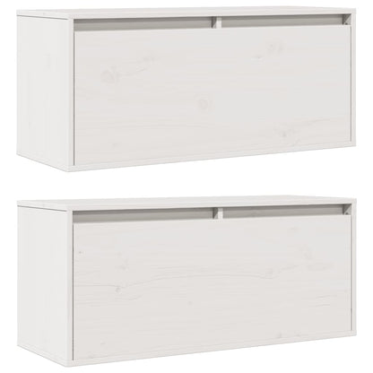 Armários de parede 2 pcs 80x30x35 cm pinho maciço branco