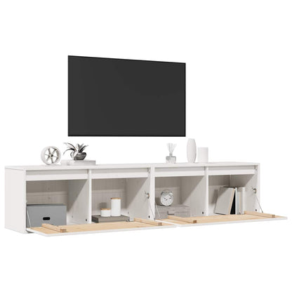 Armários de parede 2 pcs 80x30x35 cm pinho maciço branco