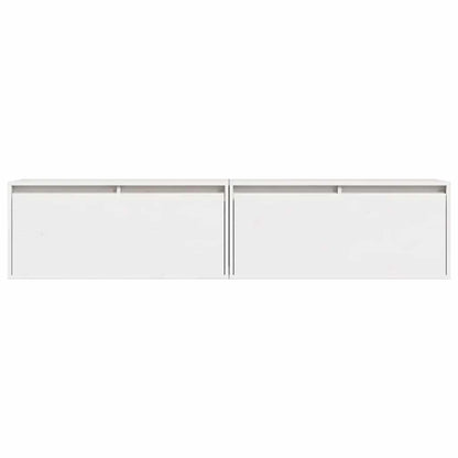 Armários de parede 2 pcs 80x30x35 cm pinho maciço branco