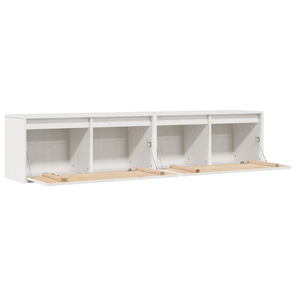 Armários de parede 2 pcs 80x30x35 cm pinho maciço branco