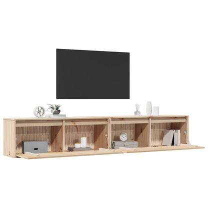 Armários de parede 2 pcs 100x30x35 cm pinho maciço cinza