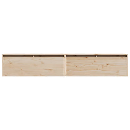 Armários de parede 2 pcs 100x30x35 cm pinho maciço cinza
