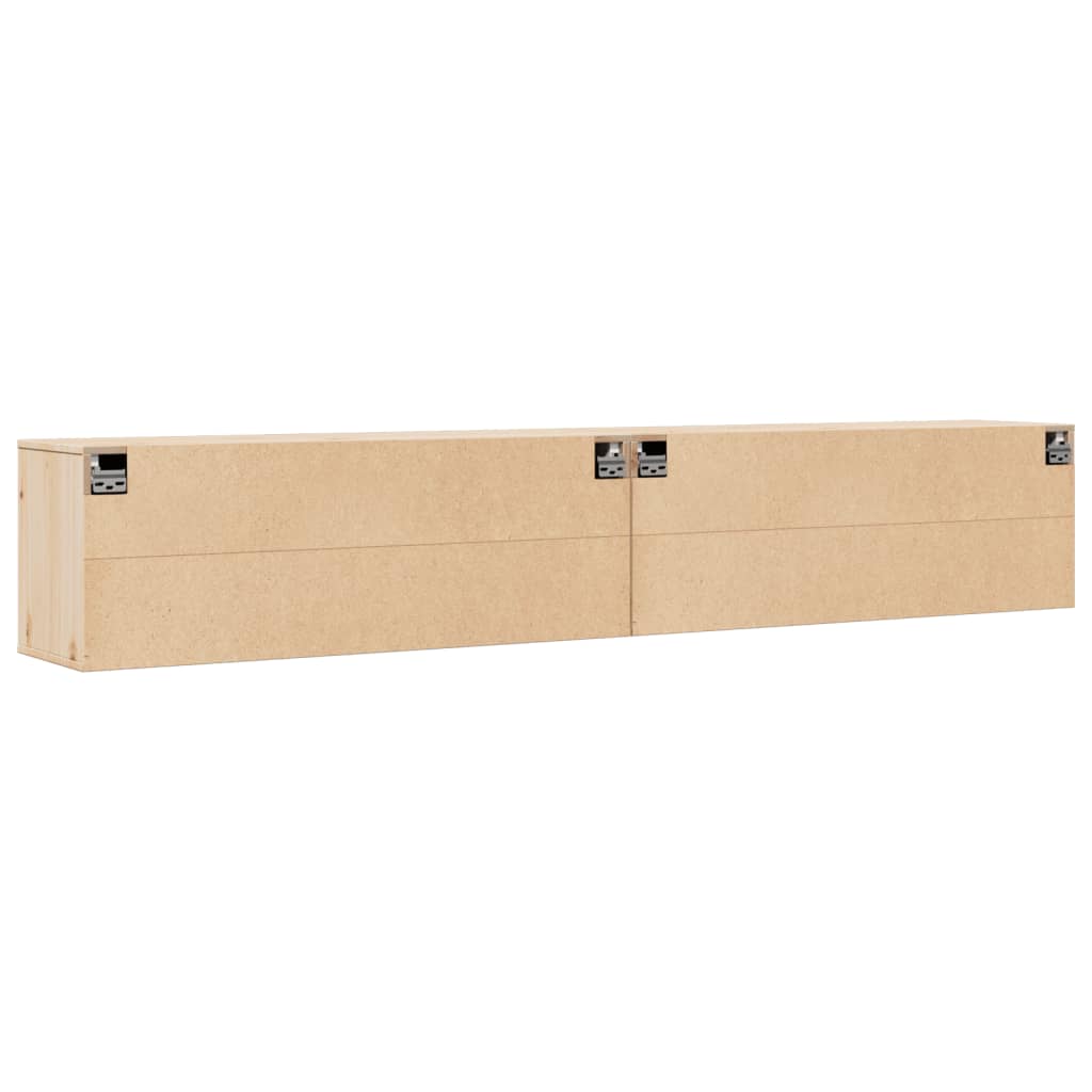 Armários de parede 2 pcs 100x30x35 cm pinho maciço cinza