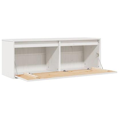 Armário de parede 100x30x35 cm madeira de pinho maciça branco