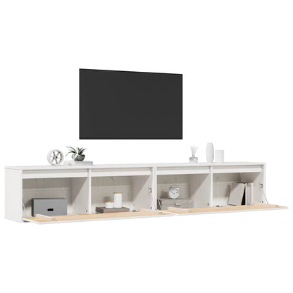 Armários de parede 2 pcs 100x30x35 cm pinho maciço branco