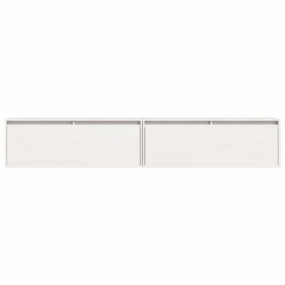 Armários de parede 2 pcs 100x30x35 cm pinho maciço branco