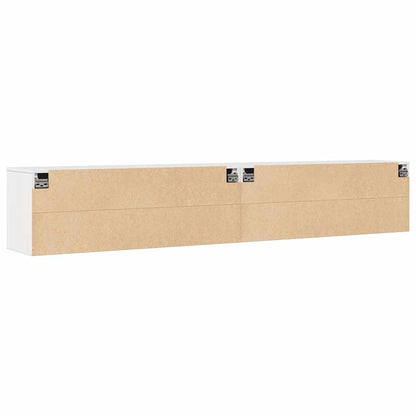 Armários de parede 2 pcs 100x30x35 cm pinho maciço branco