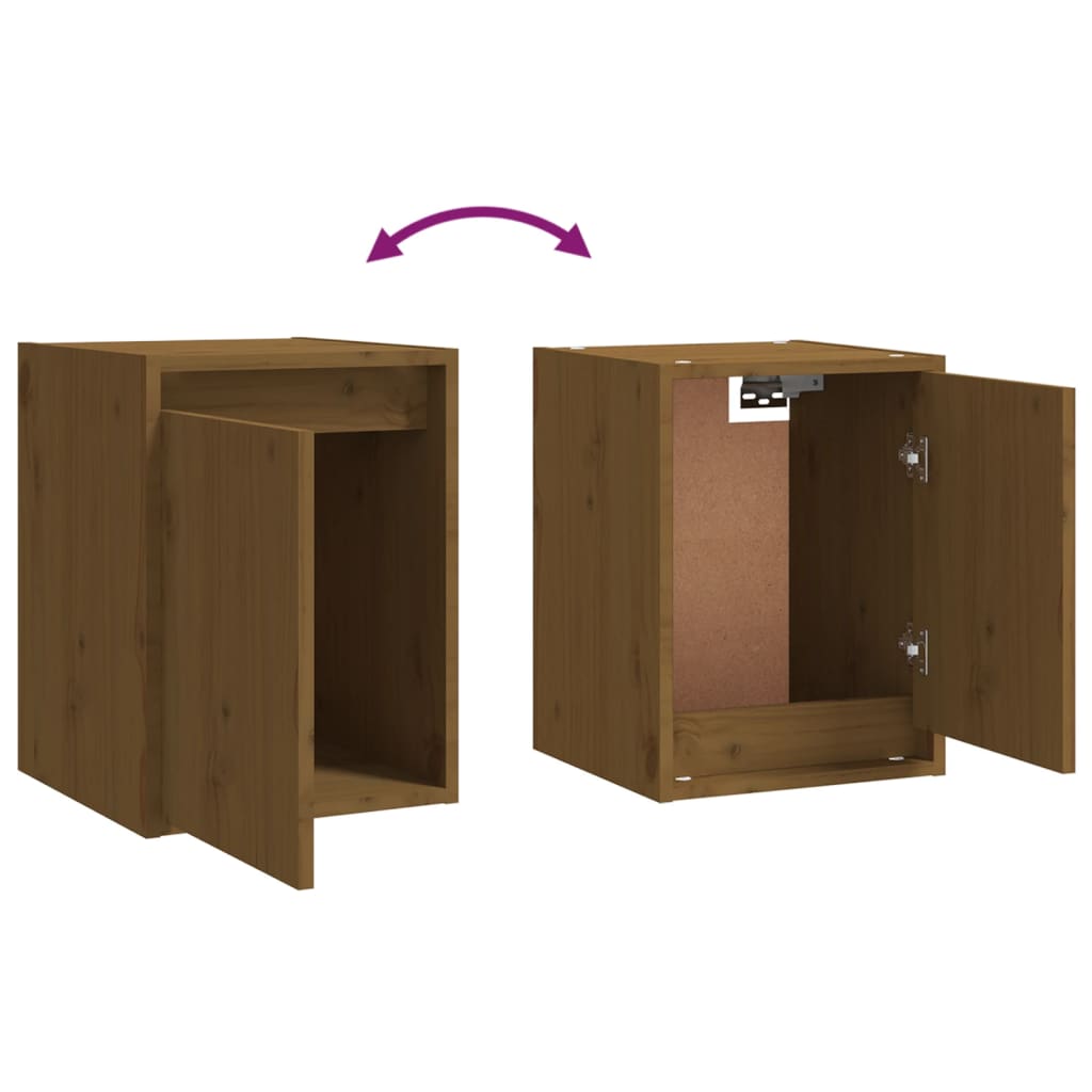 Armários de parede 2 pcs 30x30x40 cm pinho maciço castanho mel