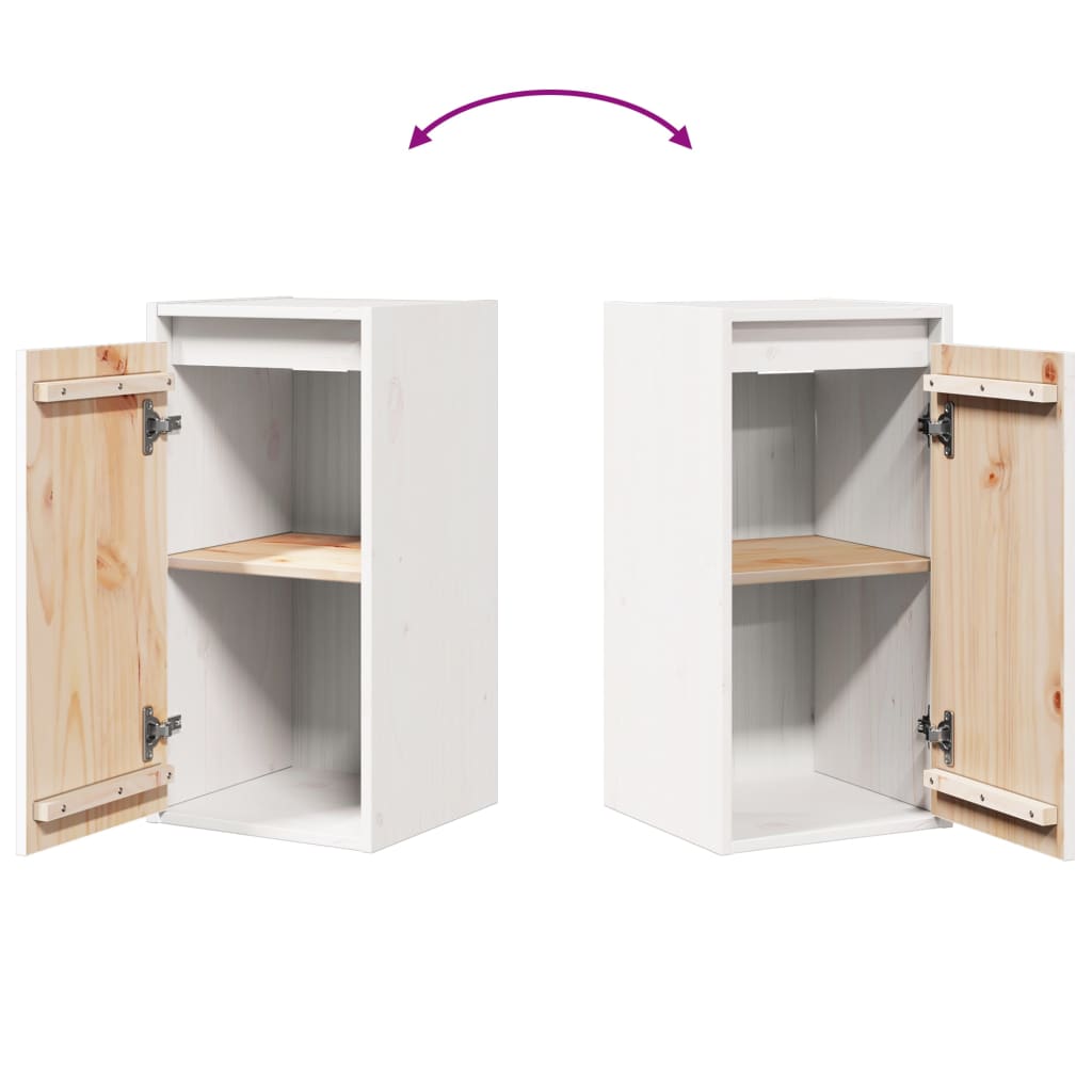 Mesas de cabeceira 2 pcs 30x30x60 cm pinho maciço branco