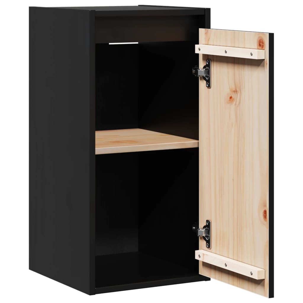 Armários de parede 2 pcs 30x30x60 cm pinho maciço preto