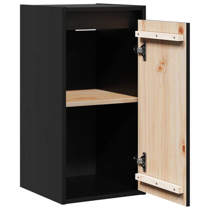 Armários de parede 2 pcs 30x30x60 cm pinho maciço preto