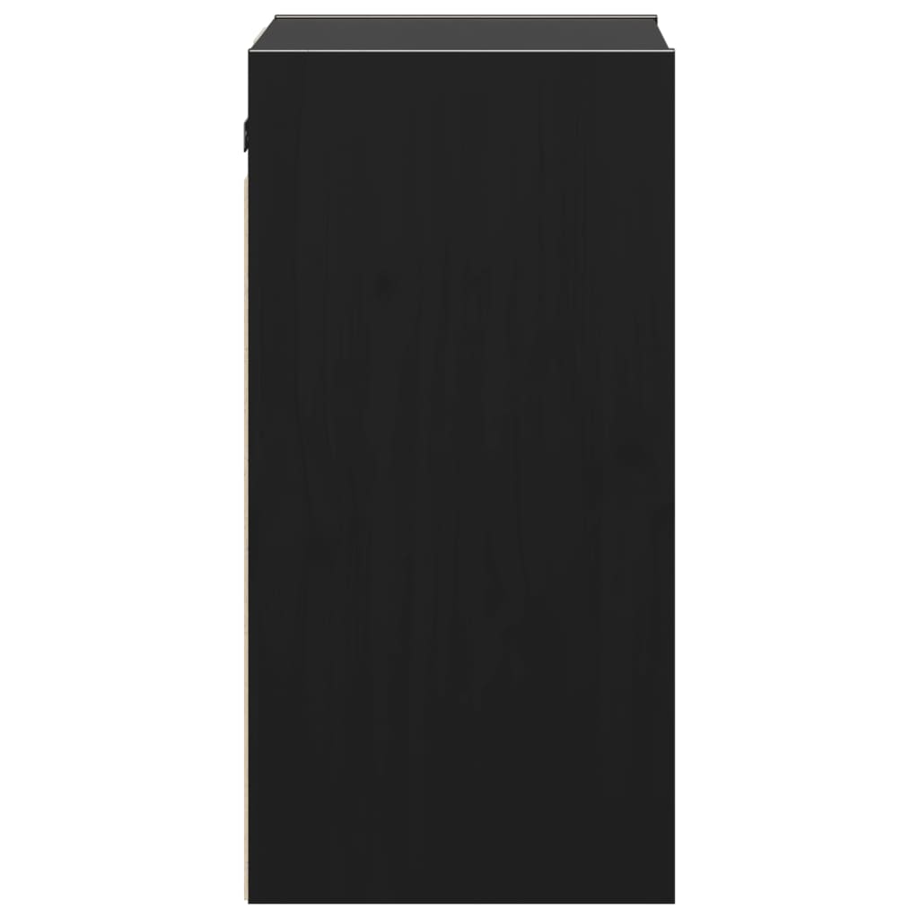 Armários de parede 2 pcs 30x30x60 cm pinho maciço preto