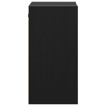 Armários de parede 2 pcs 30x30x60 cm pinho maciço preto