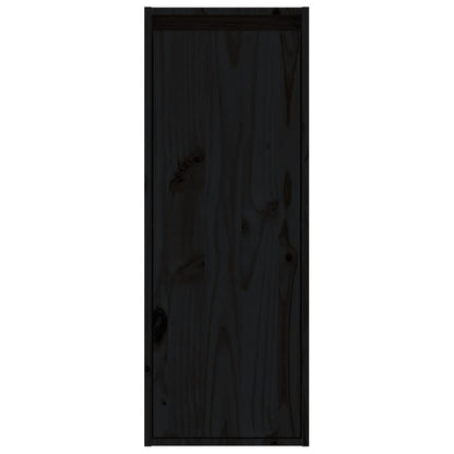 Armário de parede 30x30x80 cm pinho maciço preto