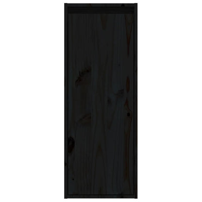 Armários de parede 2 pcs 30x30x80 cm pinho maciço preto