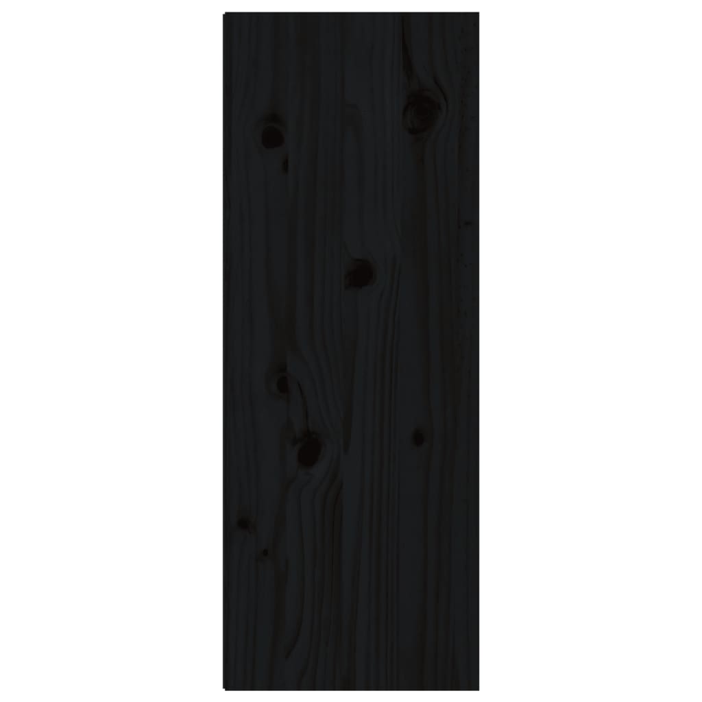 Armários de parede 2 pcs 30x30x80 cm pinho maciço preto