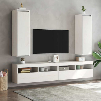 Armários de parede 2 pcs 30x30x100 cm pinho maciço branco