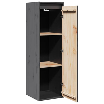 Armários de parede 2 pcs 30x30x100 cm pinho maciço cinza