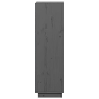 Aparador alto 37x34x110 cm pinho maciço cinzento