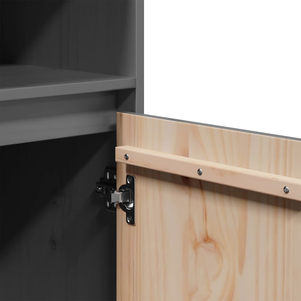 Aparador alto 37x34x110 cm pinho maciço cinzento