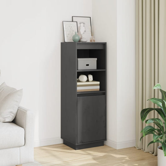 Aparador alto 37x34x110 cm pinho maciço cinzento