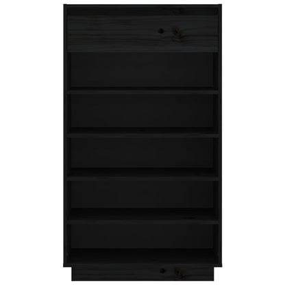 Sapateira 60x34x105 cm madeira de pinho maciça preto