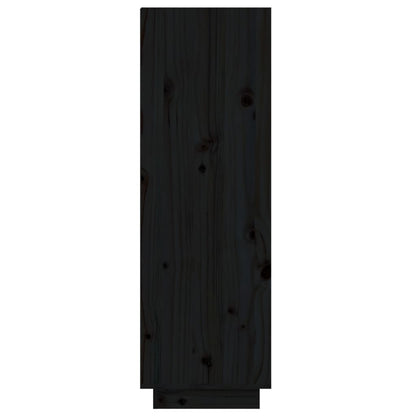 Sapateira 60x34x105 cm madeira de pinho maciça preto