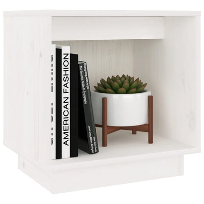 Mesas de cabeceira 2 pcs 40x30x40 cm pinho maciço branco
