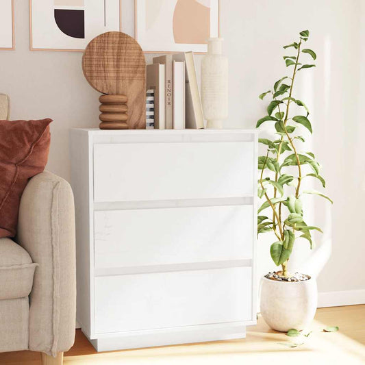 Aparador 60x34x75 cm madeira de pinho maciça branco