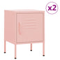 Mesas de cabeceira 2 pcs 35x35x51 cm aço rosa