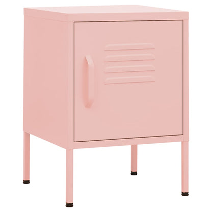 Mesas de cabeceira 2 pcs 35x35x51 cm aço rosa