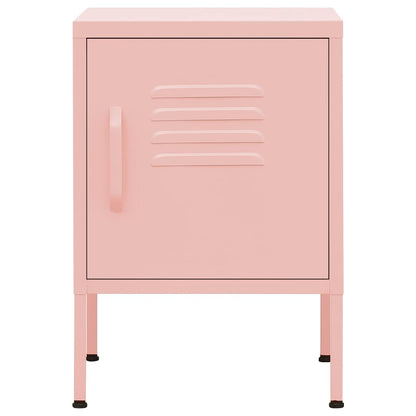 Mesas de cabeceira 2 pcs 35x35x51 cm aço rosa
