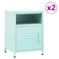 Mesas de cabeceira 2 pcs 35x35x51 cm aço cor menta
