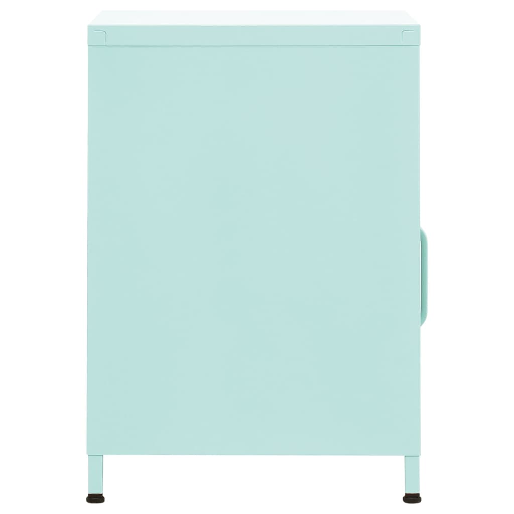 Mesas de cabeceira 2 pcs 35x35x51 cm aço cor menta