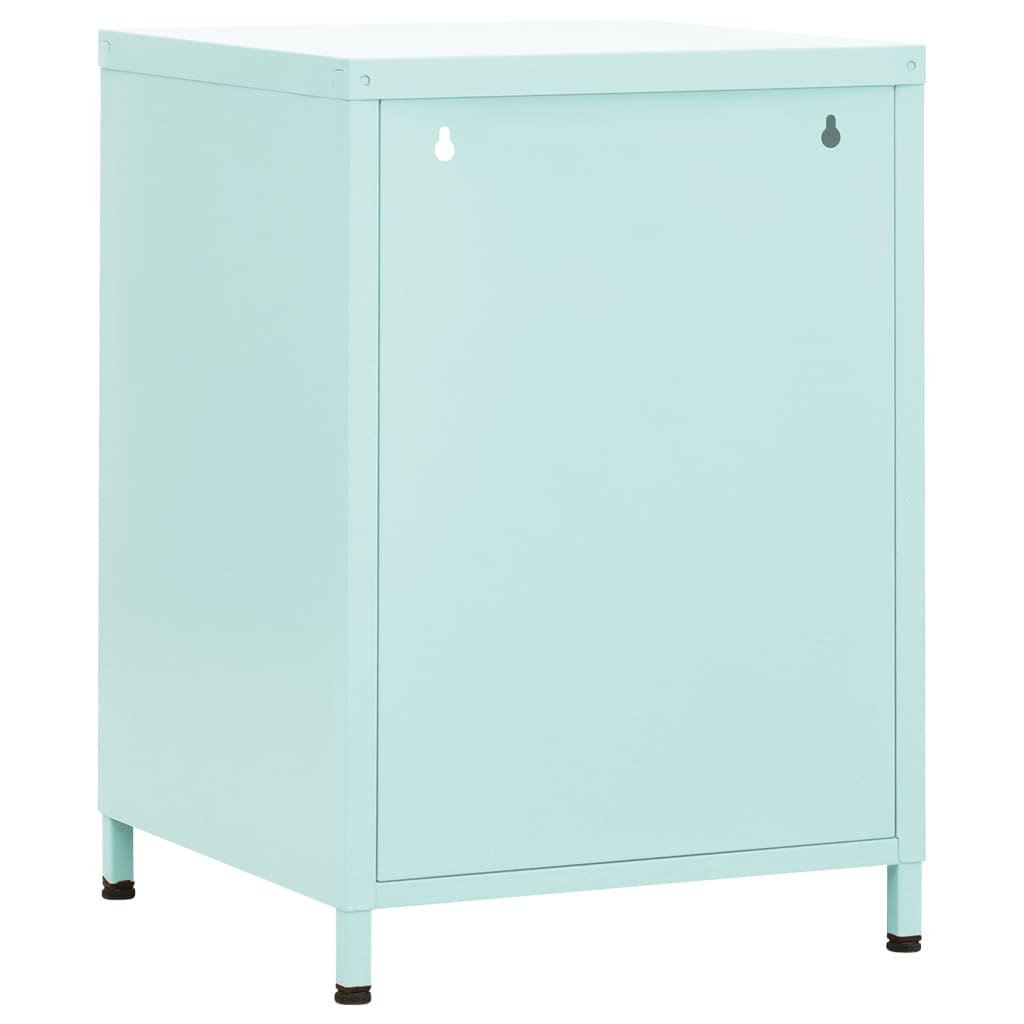 Mesas de cabeceira 2 pcs 35x35x51 cm aço cor menta