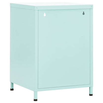 Mesas de cabeceira 2 pcs 35x35x51 cm aço cor menta