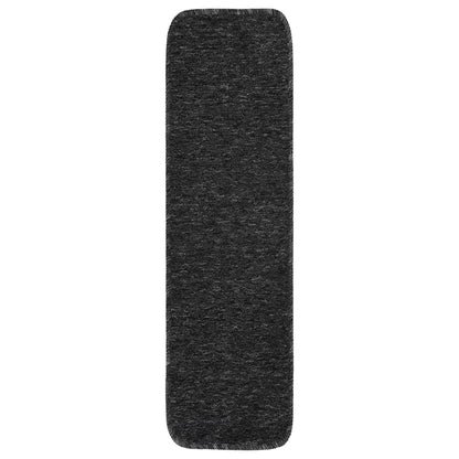 Tapetes antiderrapantes retang. escadas 15pcs 75x20cm antracite