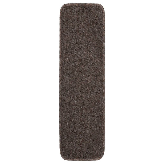 Tapetes antiderrapantes retang. escadas 15pcs 75x20 cm castanho