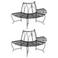 Banco de árvore semicircular 2 pcs Ø159 cm aço preto