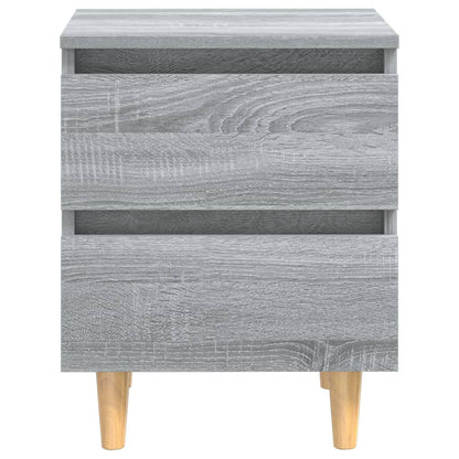 Mesas cabeceira c/ pernas madeira 2pcs 40x35x50 cm sonoma cinza